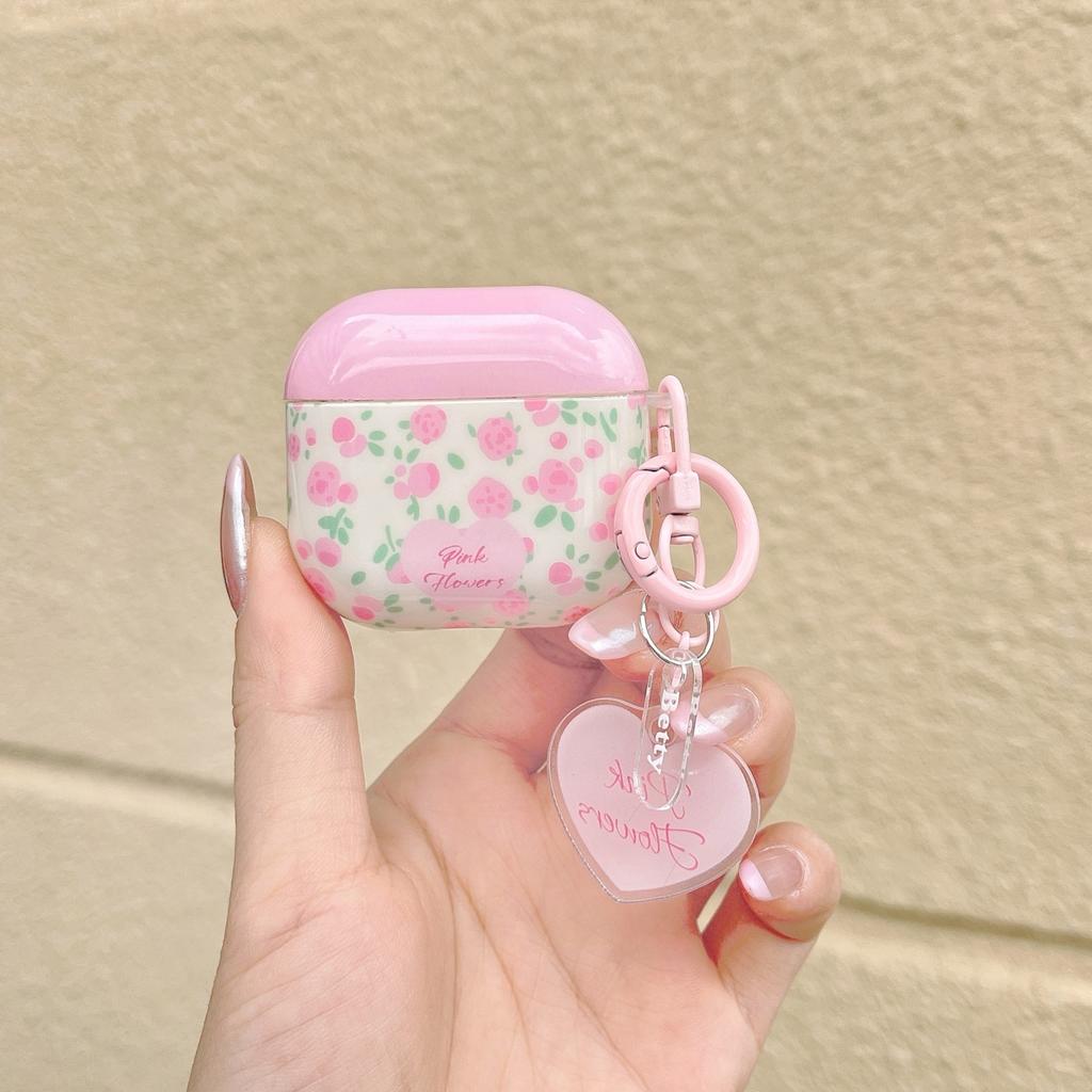 Korean pink small floral AirpodsPro1 earphone case for Apple 1/1/1 generation wireless Bluetooth case