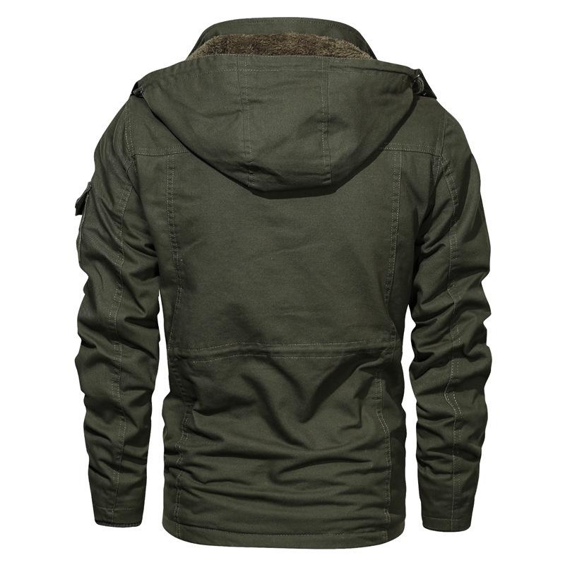 Autumn and Winter New Men's Removable Hooded Fleece Thickened Cotton Jacket Medium and Long Jacket Men