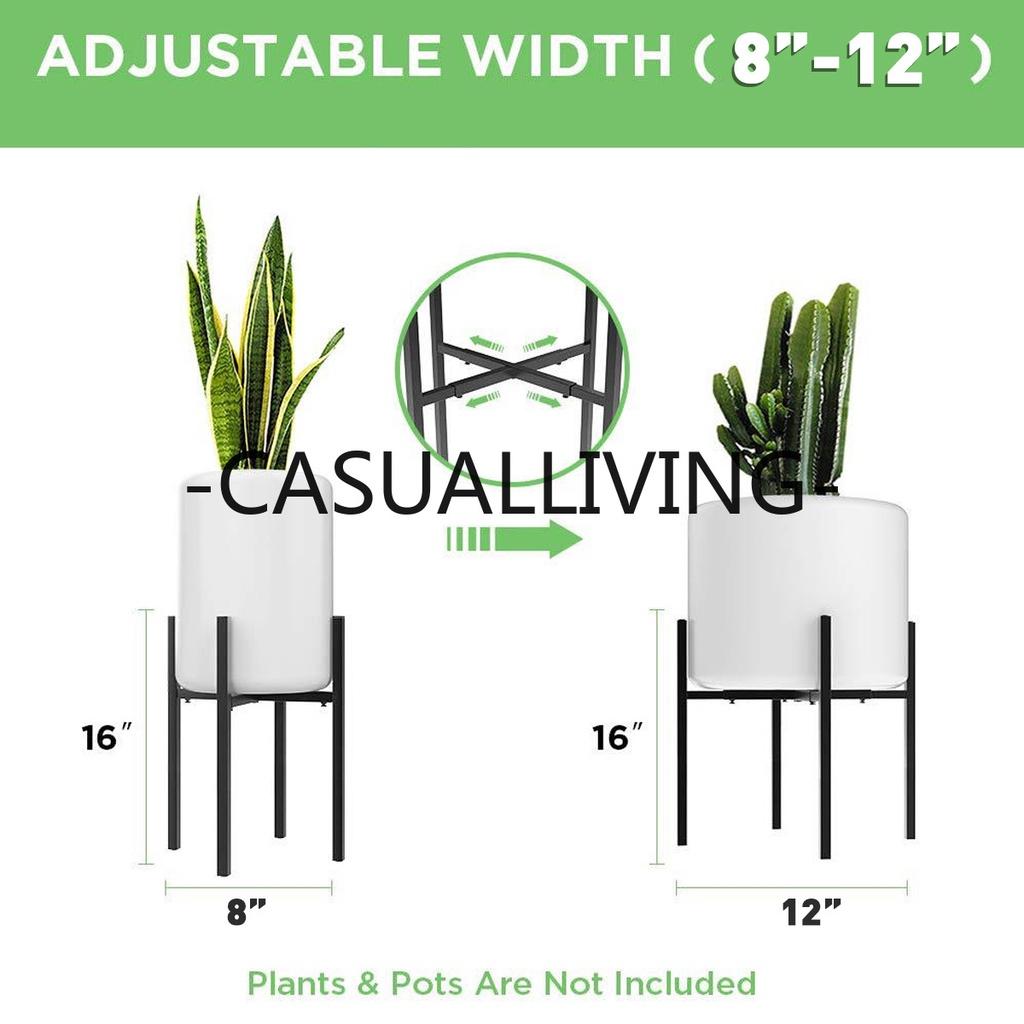 Large Black Metal House Planter Adjustable Plant Stand Plant Flower Pot Holder