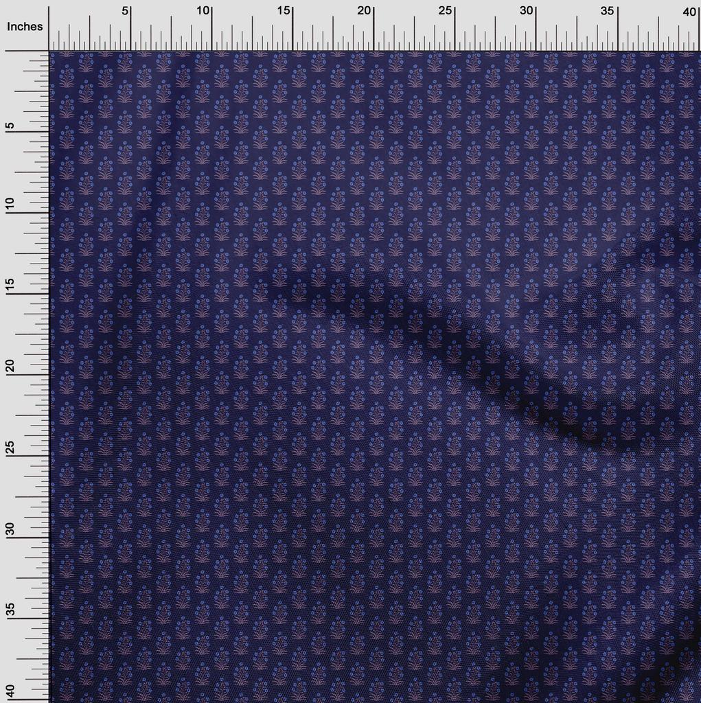 oneOone Cotton Flex Blue Fabric Asian Block Sewing Craft Projects Fabric Prints By Yard 40 Inch