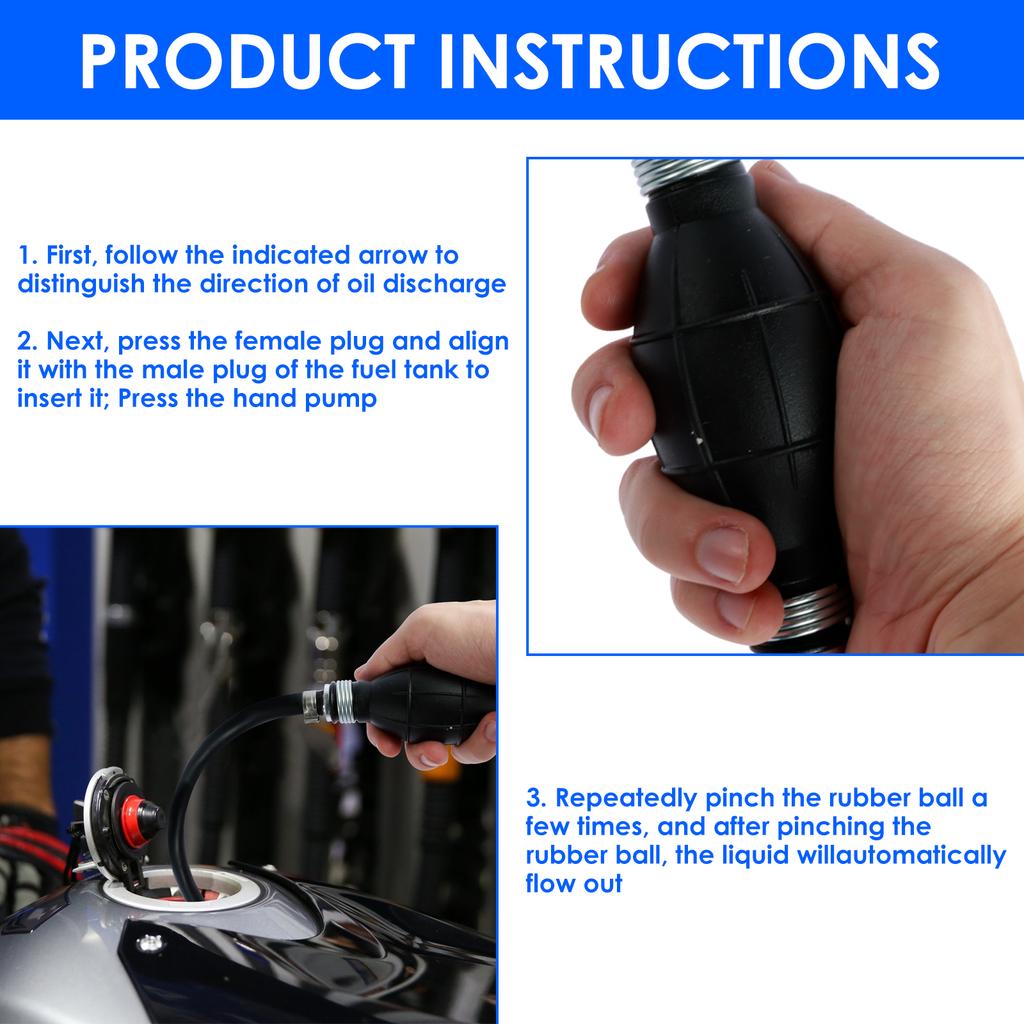 Ensemble de conduite de carburant 5/16 pouce 6,88 pieds Ensemble de tuyau de conduite de carburant Kit d'ensemble d'ampoule d'amorçage manuelle pour hors-bord avec acier inoxydable 304