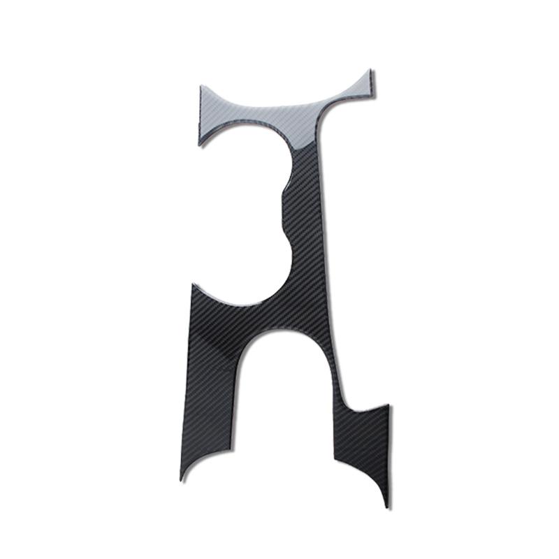 For Ford Mustang 2015-2019 Car Carbon Fiber Gear Shift Panel Cover Cup Holder Trim Decal Set  Interior Upgrade Accessories