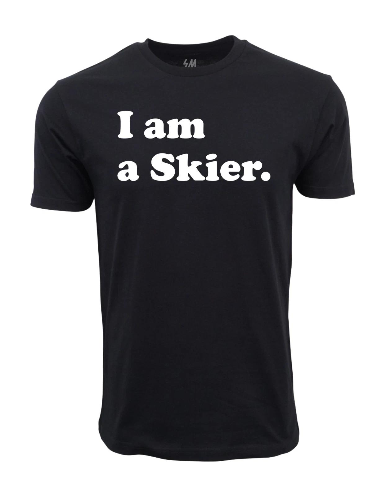 Unisex Adult Casual Graphic I am A Skier Graphic T shirt T-Shirt L