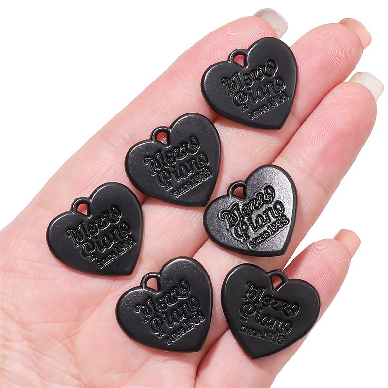 10 etichette acriliche con ciondolo a forma di cuore d'amore per la realizzazione di gioielli, orecchini fai da te