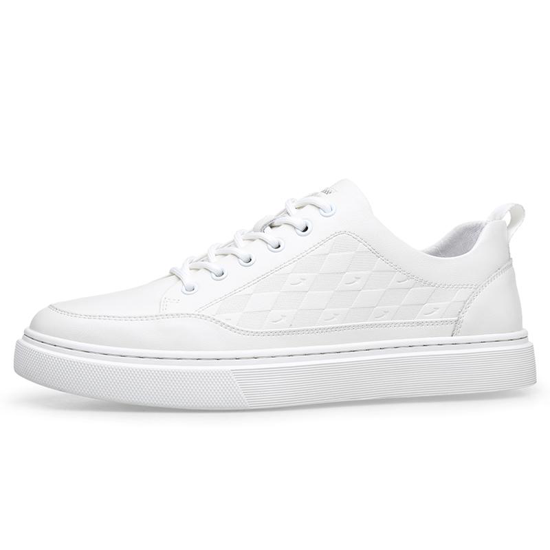 

GIHO Cow Split Leather Low top Skateboard Shoes Men s White JH9209 38
