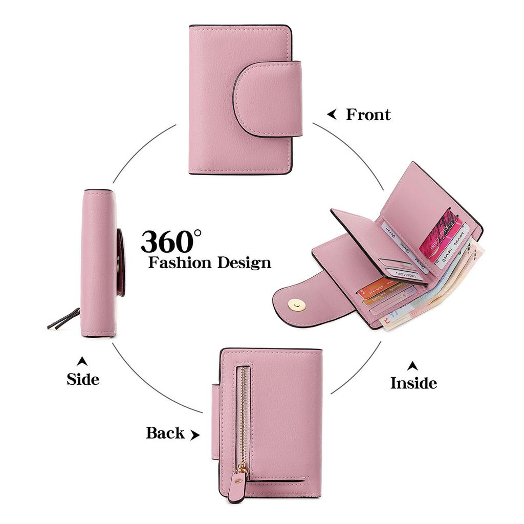 New women's wallet buckle short wallet simple and fashionable multi-functional small wallet
