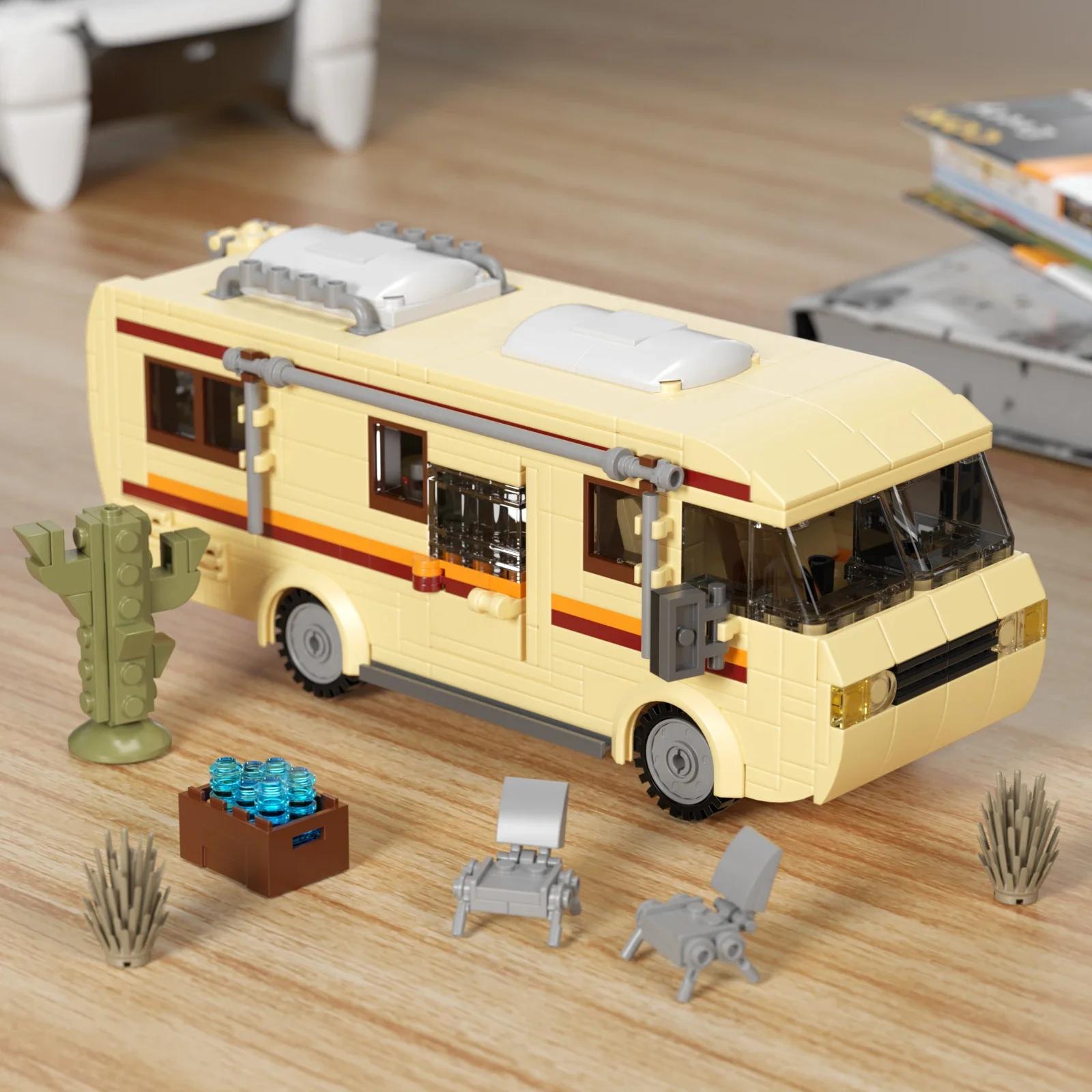 

Moc Breaking Bad Кулинарная лаборатория Автодом Пинкмана Развивающий набор строительных блоков Игрушка-транспортное средство Уолтера Уайта для детей Подарок на день рождения Paper manual