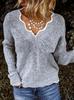 2025 Women's V-neck Knit Pullover Sweater - Cute, Multiple Colors, In Stock
