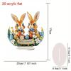 M-Easter Egg Shaped Cottage Rabbit Acrylic Ornament 2D Flat Cute Rabbit Desktop Ornament Easter Gift