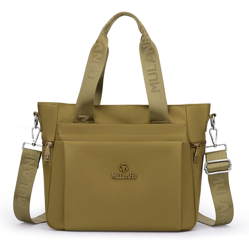 Borsa Tote Versatile in Nylon con Manici in Nastro Tasche con Zip Tracolla Regolabile Borsa a Spalla Casual da Donna per l'Uso Quotidiano