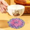 8-piece Colorful Mandala Flower DIY Diamond Painting Coaster Set, 5D Full Diamond Round Diamond Art Coaster Set, Handmade Crafts, Home Decor Gifts