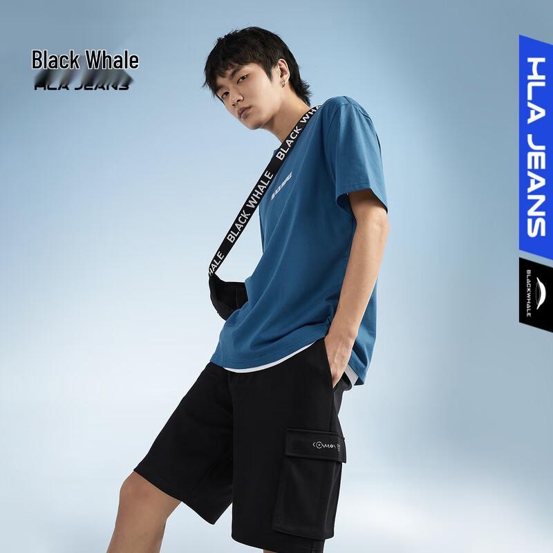 HLA Black Whale Men s Graphic Short Sleeve T-Shirt L