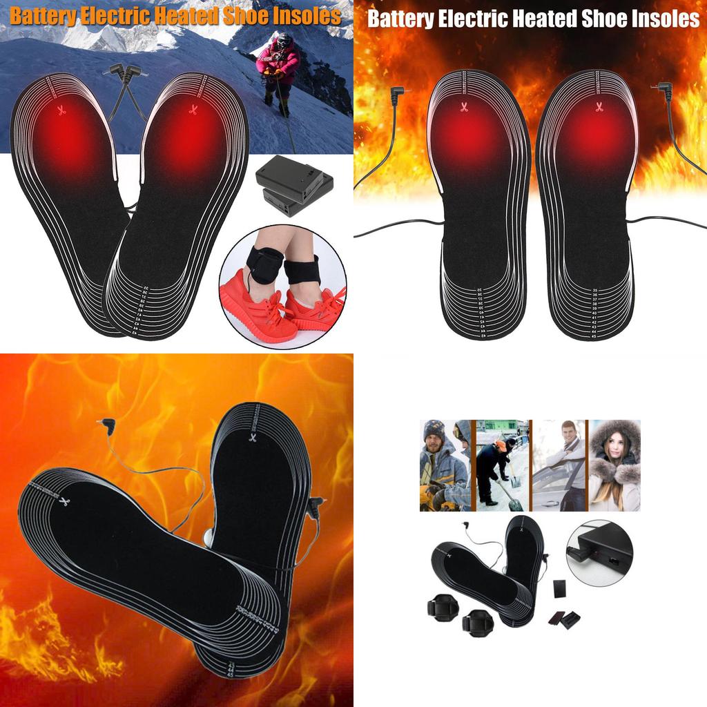 Beheizbare Einlegesohlen aus Kohlefaser mit Batteriebox, wiederaufladbar per USB, für Winterkomfort