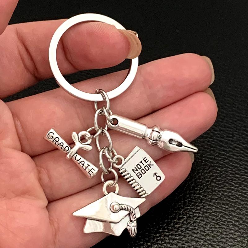 Graduation Gown Cap KeyChain Ring Student Women Jewelry Personalized Accessories Fashion Pendant Gifts Forever