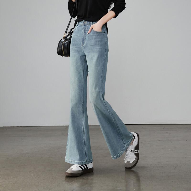 SOFSIL 2026 Autumn Women's High-Waist Loose Flared Jeans