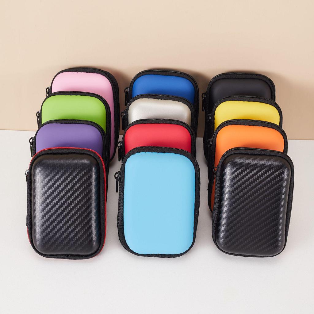 EVA Earphone & Cable Organizer with Mesh Pocket for Camera & Charger