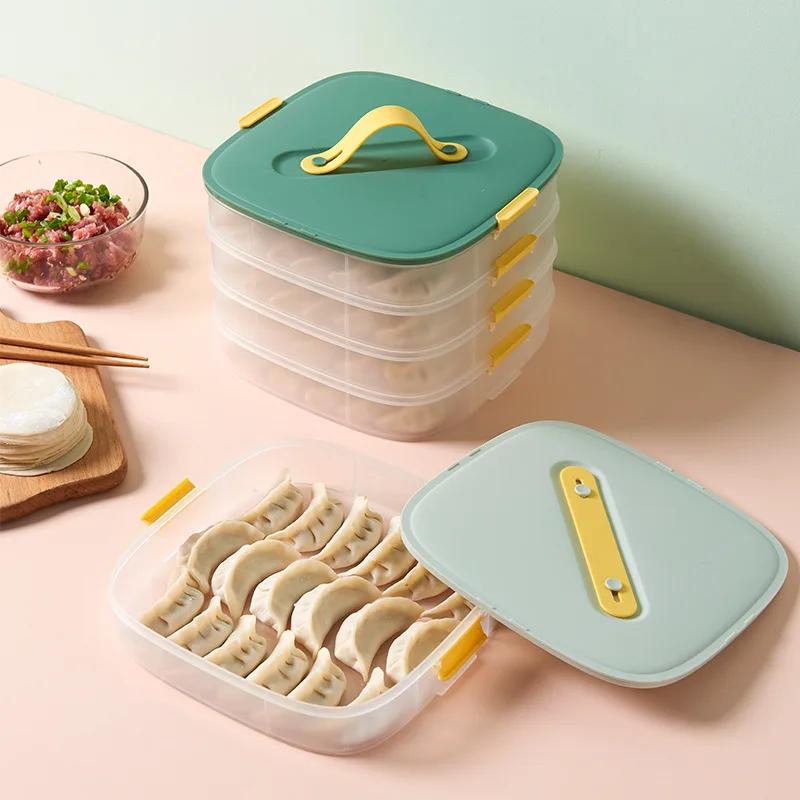 Dumpling Box Frozen Dumplings Quick Freezing Household Tray Refrigerator Frozen Wonton Box Multi-layer Fresh-keeping Storage Box