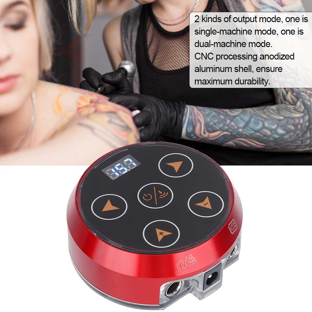 Red LCD Tattoo Power Supply with Power Adapter Tattoo Machine Accessory