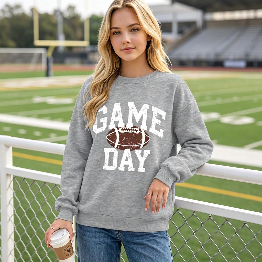 Unisex Casual Graphic Print Crewneck Long Sleeve Pullover Sweatshirt for Everyday Wear
