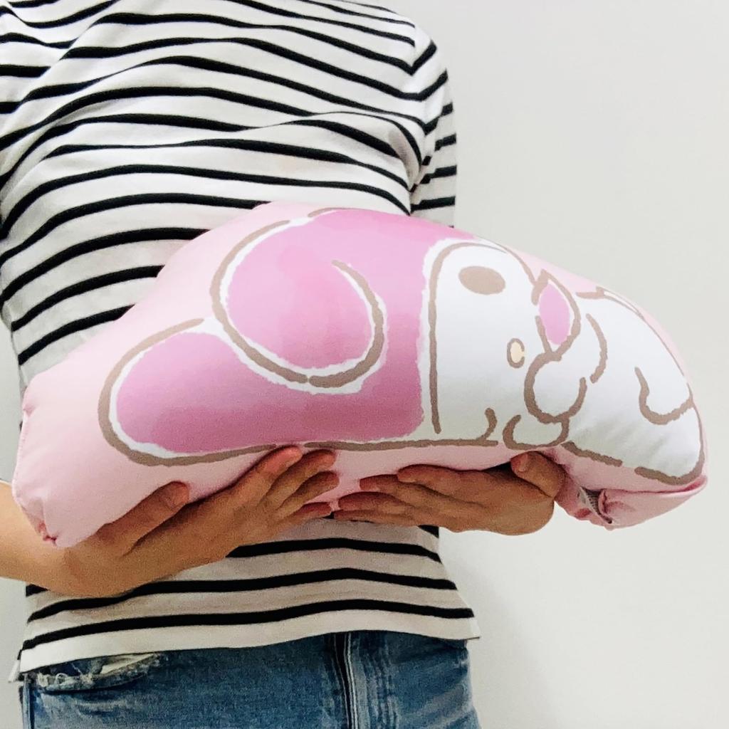 MORIPiLO Body Sanrio Characters My Melody Art Beaded Micro Plush Nap by Morishita Makura Pillow, (Dararin Cushion), Skin-Friendly Fabric, Toy, Pillow,