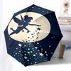 Tinker Bell Fashion Umbrella, Automatic Opening and Closing Cartoon Design, Iron Ribs and Handle, 8 Ribs, Suitable for All Occasions and Tra