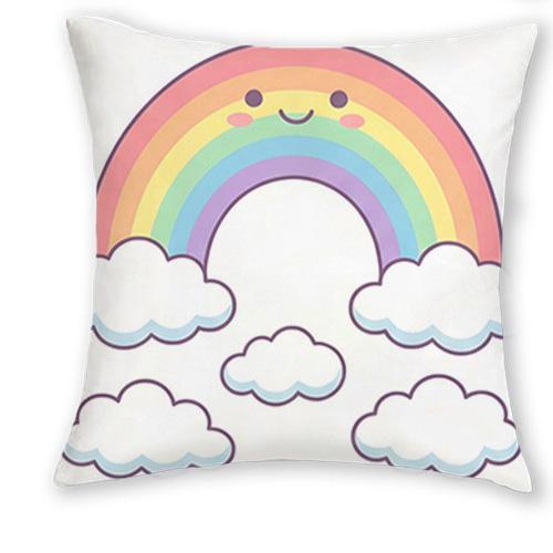 1/4pcs Cute Rainbow Cloud Throw Pillow Covers Kawaii Pastel Sky Home Decor Cushion Cases for Kids Bedroom Living Room