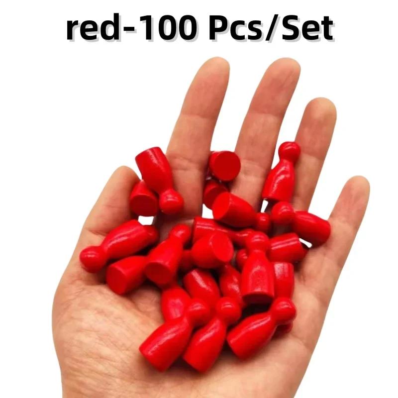 100 Pcs Colorful Wooden Chess Markers 24x12mm Board Game Tokens Marking Pieces for Strategy Games