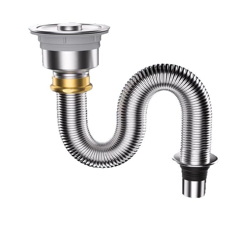 OIMG Kitchen Sink Drain Pipe Kit - Thickened 304 Stainless Steel