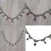 Geometric Purple Crystal Gothic Necklace For Halloween Cosplay Cosmetology