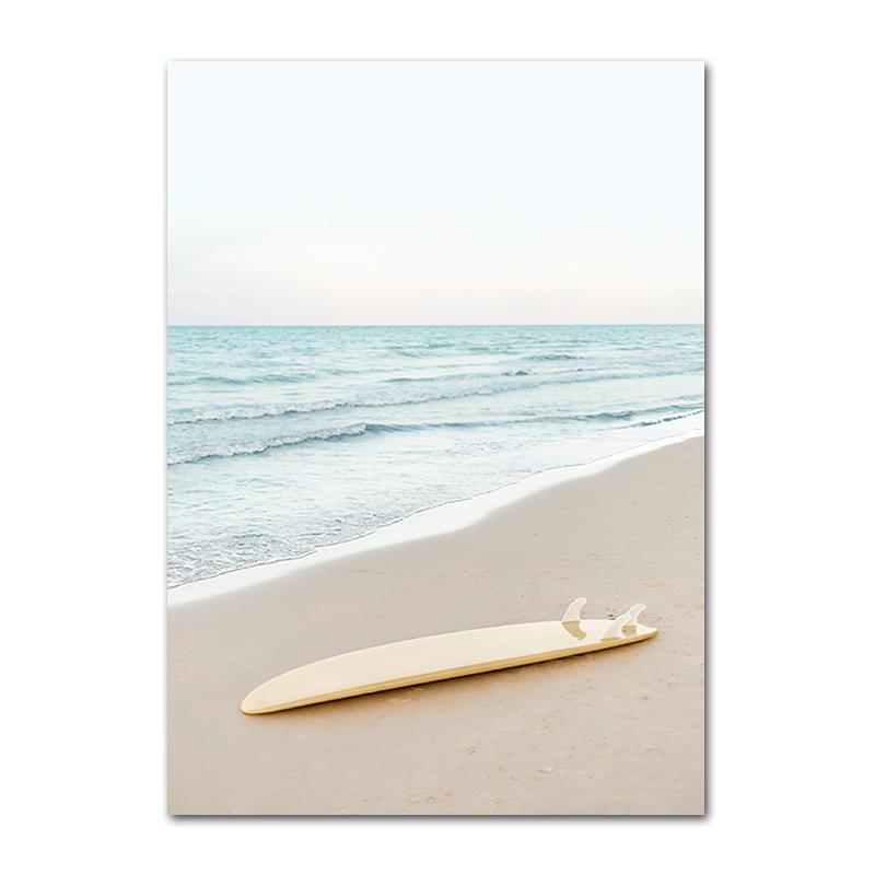 Tropisches Meer, Strand, Wellen, Poster, Druck, Raumdekoration, Kokosnussbaum, Brücke, LKW, Leinwandgemälde, Wohnzimmer, Wandkunst für Heimdekoration