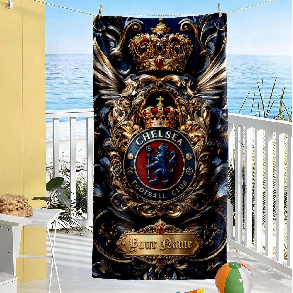 Chelsea Fc Football Player Customizable Name Beach Towel Soft Durable Quick-Dry