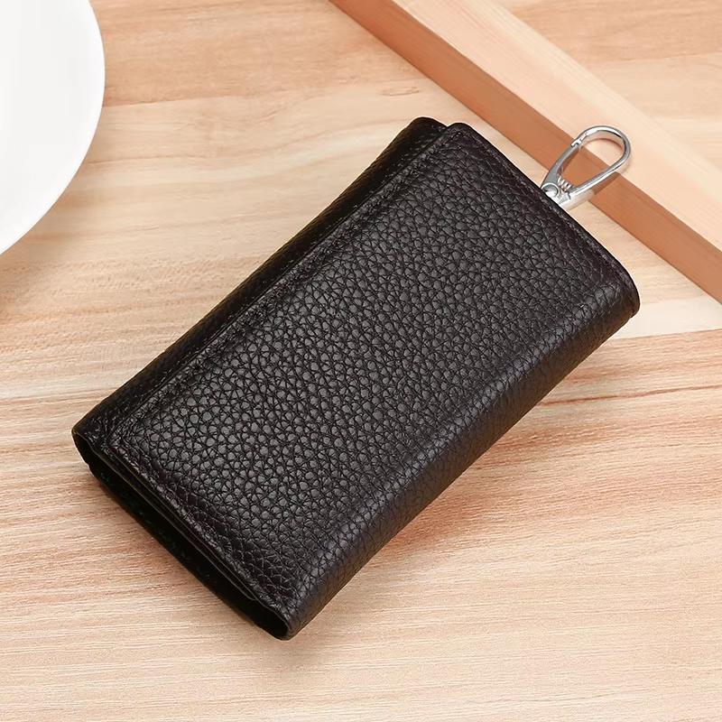 Porte-clés Portefeuille en Cuir Véritable Unisexe - Organisateur de Clés de Voiture/Maison avec Emplacements pour Cartes, Petit Sac Porte-clés (Cadeau prêt