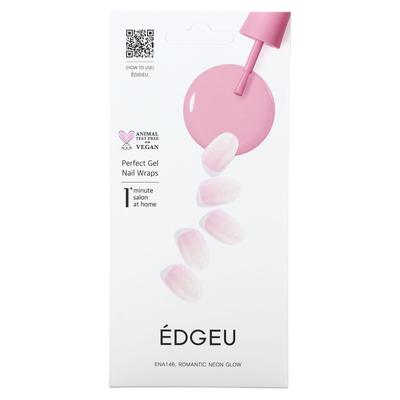 Perfect Gel Nail Wrap, ENA 146, Romantic Neon Glow, 19-piece Set