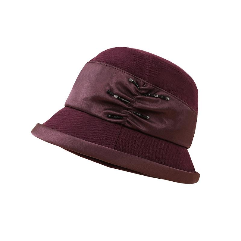 Middle-aged and elderly fisherman's hat Children keep warm in autumn and winter Elegant temperament Mom basin hat Versatile face top hat