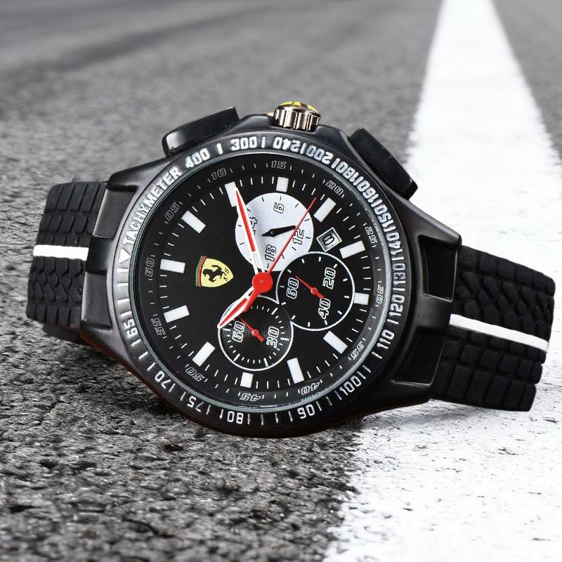 Fashion Men Women Watche Quartz Wristwatches Silicone Sports Clock Gifts For Ferrari 458 488 599 612 FF F12 Decoration Accessory