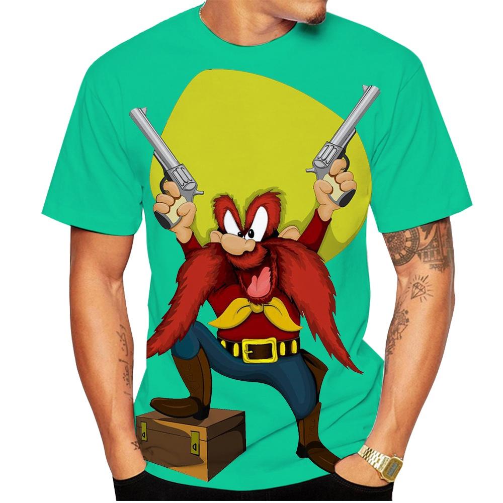 Sommarmode hett säljande trend kreativ söt rolig 3D-tryck anime-tryck vardaglig bekväm rund hals kortärmad skjorta