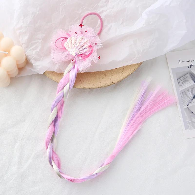 

Девочки Разноцветные Резинки для Волос с Единорогом Косичка из Парика Эластичные Кольца для Волос Резинки для Хвоста для Девочек Блестки Пайетки Детские Головные Уборы Rubber String