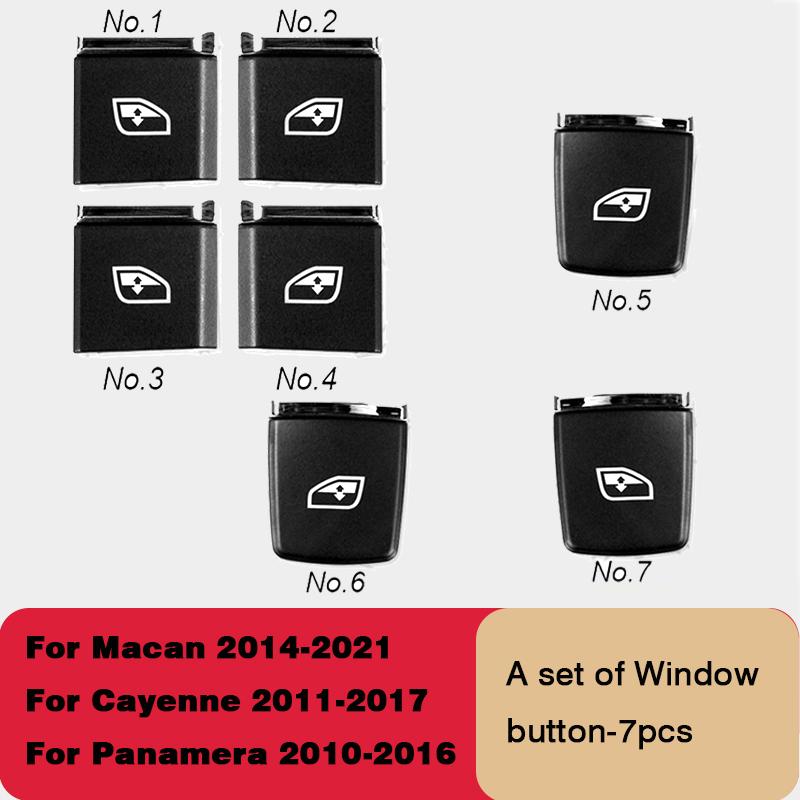 AABKV1 For Porsche Cayenne 2011-2017 Panamera 2010-2016 Macan 2014-2021 Car Window Lifter Button Cap Replacement Windows Switch Button