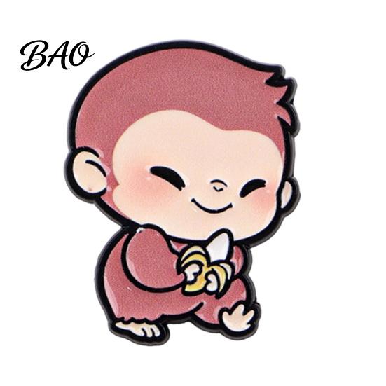 Cartoon Monkey Badge Brooch Pin, Enamel Design Lapel Bright Color Outfit with Wear-resistant Standard Safety Lightweight Accessory for Clothes