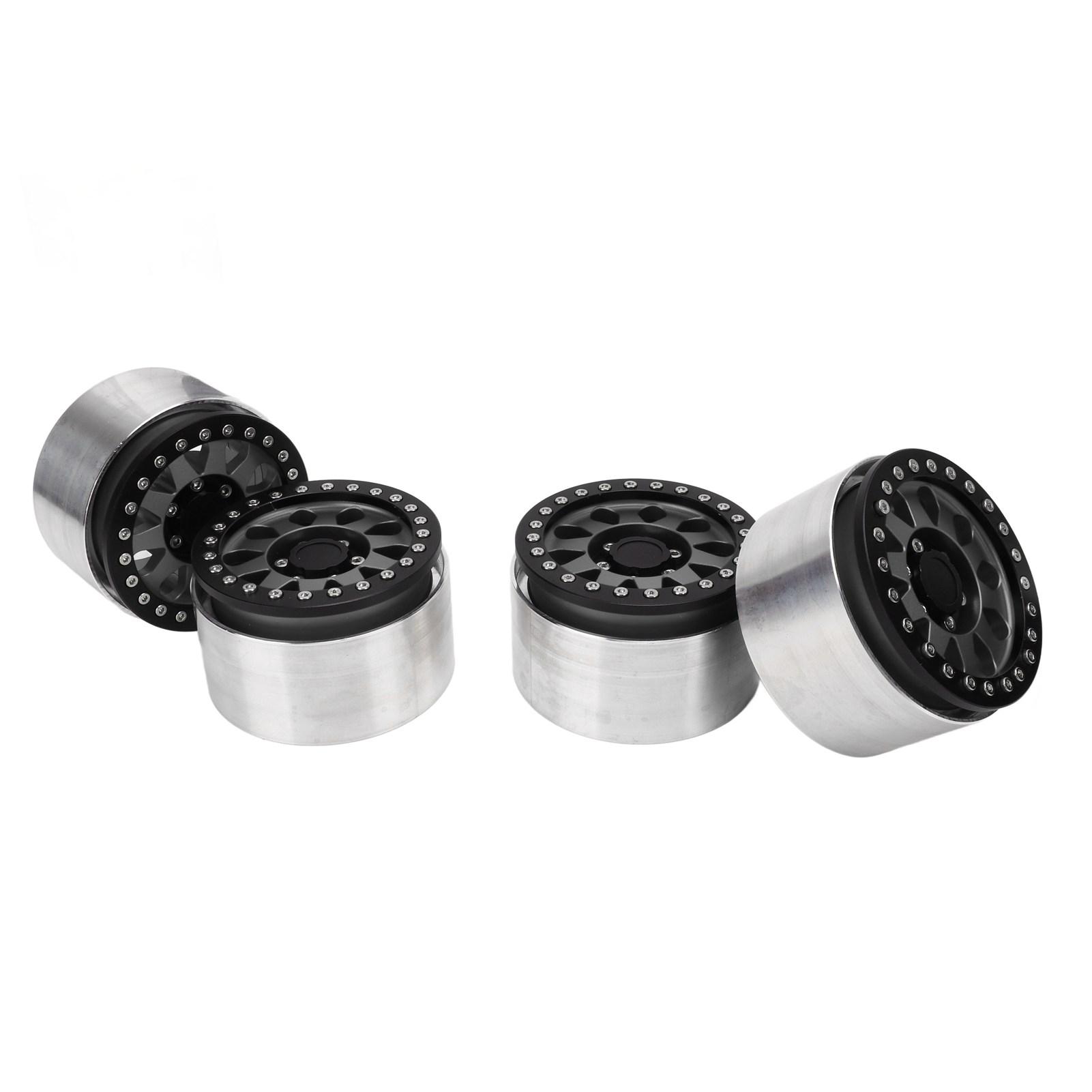 

4pcs RC Car Wheel Professional Aluminium Alloy Replacement RC Wheel Rims for SCX6 1 6 RC Cars 2.9inch Titanium