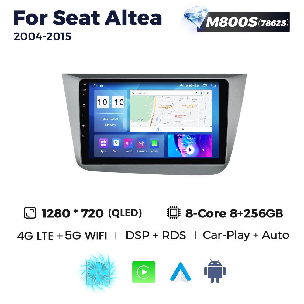 New Android Car Radio Multimedia Video Player For Seat Altea 2004-2015 Toledo 2004-2009 GPS Navigation BT Carplay 2Din Head Unit