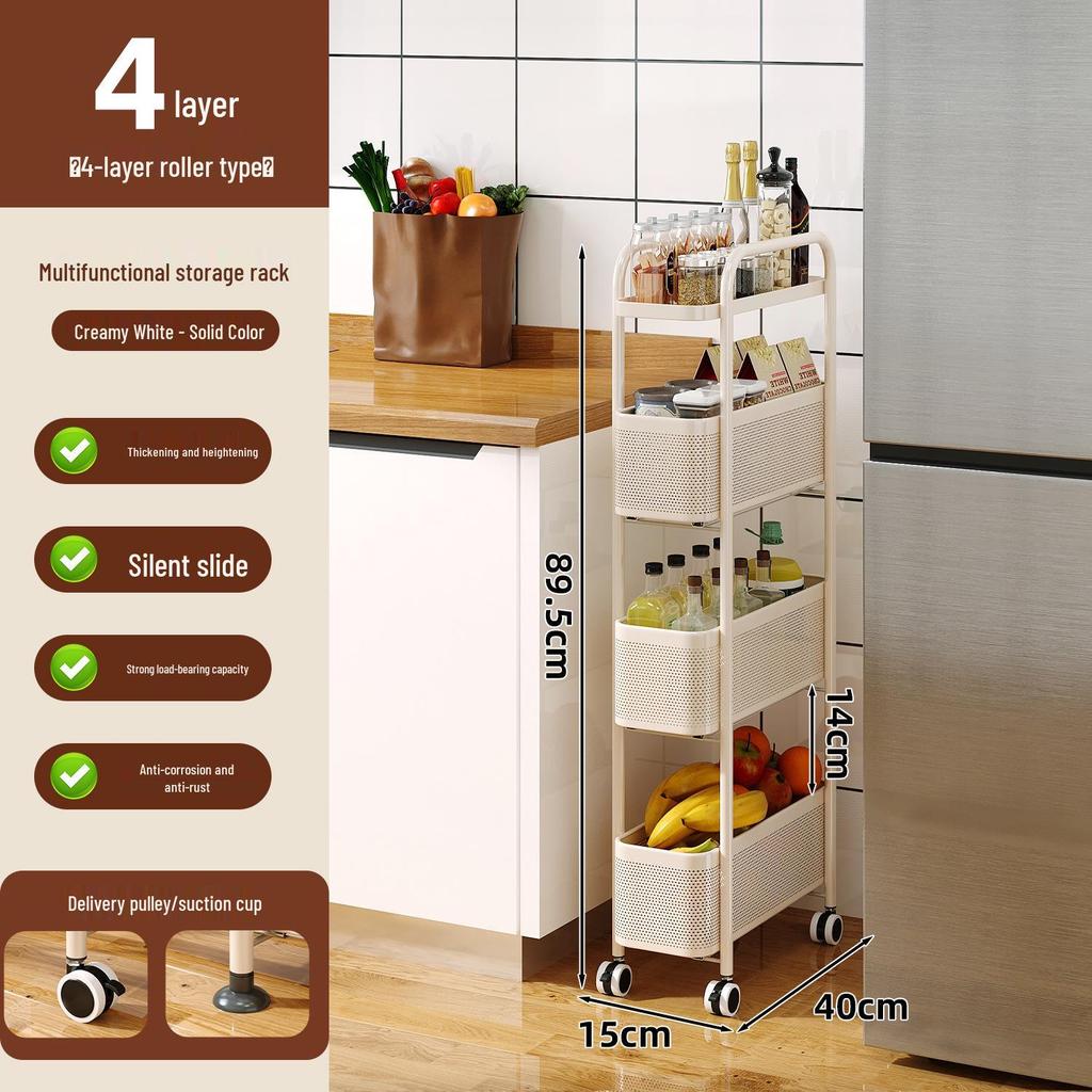 Tall Multi-Layer Kitchen Storage Rack for Narrow Spaces