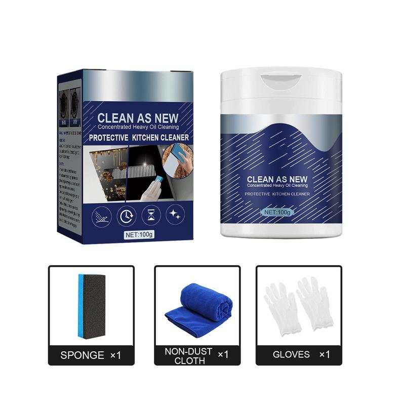 100g Mof Chef Cleaner Powder-Heavy Oil Stain Powder Cleaner All Purpose Stain Remover Heavy Oil Cleaning Remover for kitchen