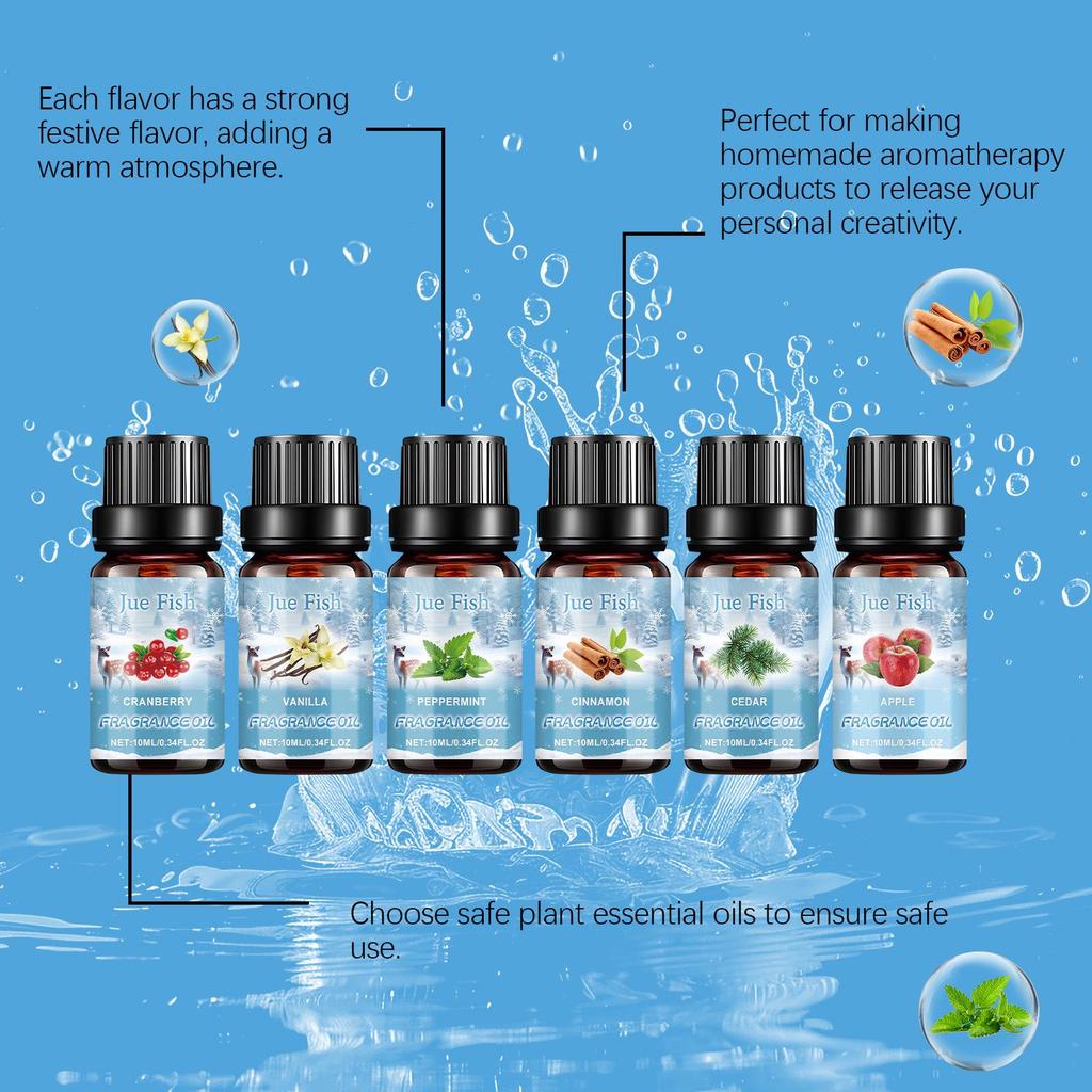 JUE FISH Winter Aromatherapy Oil & Humidifier Set - Freshens Air for Indoor Heating