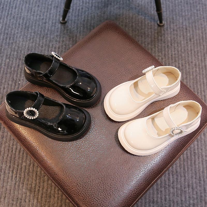 Girls Sweet Princess Shoes 2025 Spring and Autumn New Children's Foreign Fashion Small Leather Shoes British Style Retro Doudou Shoes