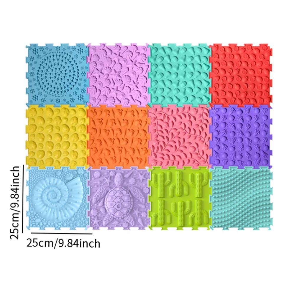 Massage Game Mat Sensory Tiles Floors for Autism Room Kids Adult 8Pcs