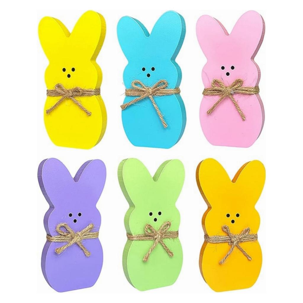 6pcs Tray Decoration Set Easter Decoration Dining Table Decoration Wooden Crafts Decoration