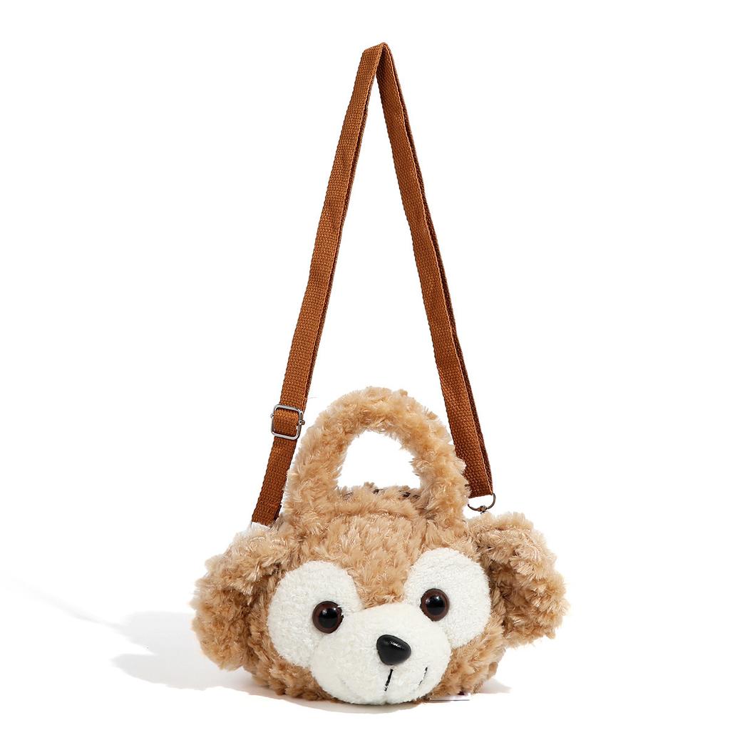 High-value cartoon cute plush bear shoulder portable messenger bag