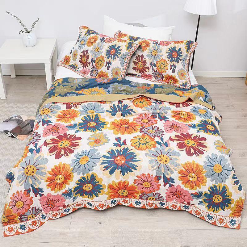 New Muslin Blanket Bed Sofa Travel Breathable Chic Mandala Big Soft Blanket