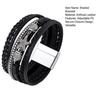 Damen geflochtenes Armband mehrlagig böhmisch Kunstlederseil Seestern Muschel Dekor Sicheres Verschluss Armband Handgelenk Accessoire